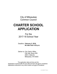 2017-18 CHARTER APPLICATION Due Feb 5 2016