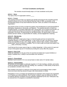 4-H Club Constitution and Bylaws 2012