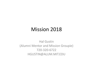 Mission 2018 Hal Gustin (Alumni Mentor and Mission Groupie) 720-320-6722