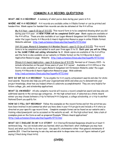 Common 4-H Record Questions