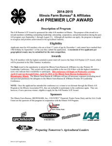 2014-2015 Illinois Farm Bureau & Affiliates 4-H Premier LCP Award Application
