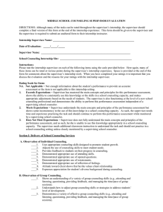 Supervisor evaluation: Middle school Internship