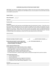 Supervisor evaluation of prac student form