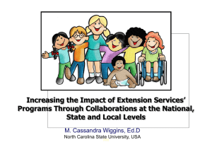 Increasing the Impact of Extension Services' Programs through Collaborations at the National, State, and Local Levels
