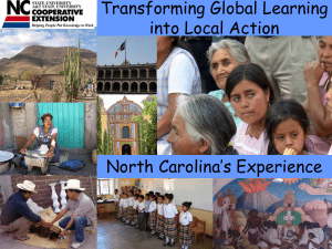 Transforming Global Learning into Local Action: North Carolina s Experience