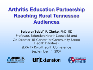 A Unique Arthritis Education Partnership Reaching Rural Tennessee Audiences