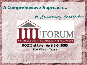 A Comprehensive Approach to Community Leadership