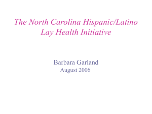 North Carolina Hispanic/Latino Lay Advisor Program