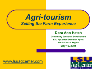 Agri-Tourism: Selling the Farm Experience