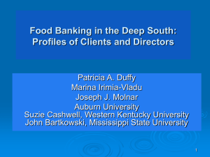 Food Banking in the Deep South: Profiles of Clients and Directors