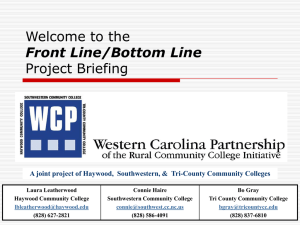 Front Line/Bottom Line Project Briefing