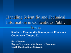 Handling Scientific and Technical Information in Contentious Public Issues: Part Two