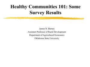 Healthy Communities: Survey Results