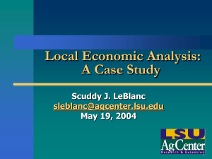 Local Economic Analysis: A Case Study