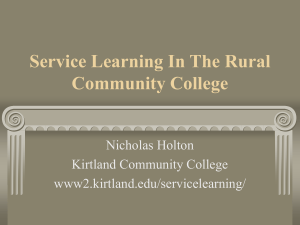 Service Learning in the Rural Community College