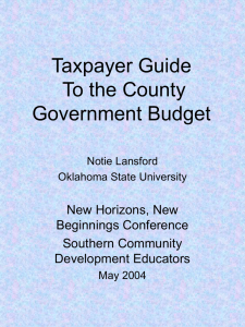 Taxpayer Guide to the County Government Budget