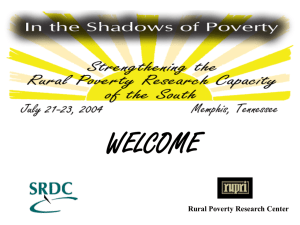 Welcome and Introduction, In the Shadows of Poverty