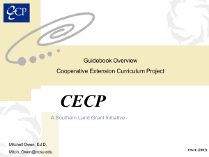 Cooperative Extension Curriculum Project (CECP) Guidebook Overview