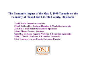 The Economic Impact of the 5-3-99 Tornado on the Economy of Stroud and Lincoln County, OK