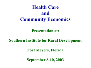 Health Care and Community Economics