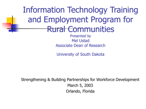 Information Technology Training and Employment Program for Rural Communities