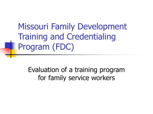 Missouri family Development Training and Credentialing Program 1