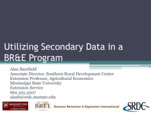 Utilizing Secondary Data in a BR&amp;E Program