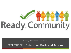 STEP THREE – Determine Goals and Actions Building Disaster-Resilient Places