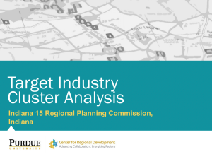 Target Industry Cluster Analysis Indiana 15 Regional Planning Commission, Indiana