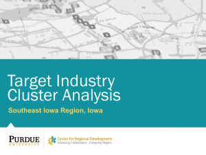 Target Industry Cluster Analysis Southeast Iowa Region, Iowa