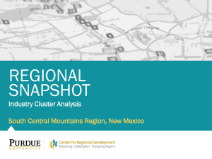 REGIONAL SNAPSHOT Industry Cluster Analysis South Central Mountains Region, New Mexico