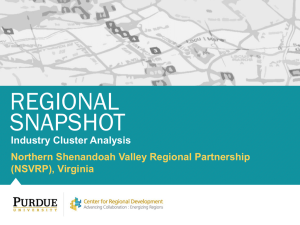 REGIONAL SNAPSHOT Northern Shenandoah Valley Regional Partnership (NSVRP), Virginia