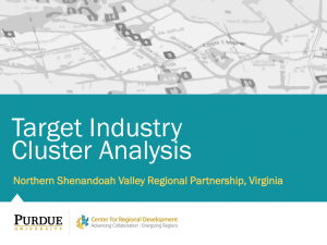 Target Industry Cluster Analysis Northern Shenandoah Valley Regional Partnership, Virginia