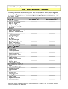 Handout One - Capacity Inventory of Individuals