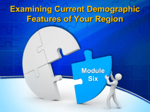 Examining Current Demographic Features of Your Region Module Six