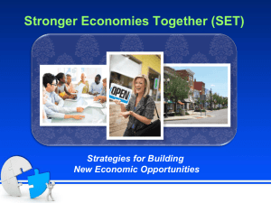 Stronger Economies Together (SET) Strategies for Building New Economic Opportunities