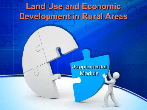 Land Use and Economic Development in Rural Areas Supplemental Module