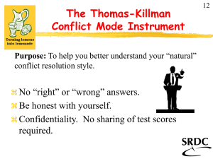 The Thomas-Killman Conflict Mode Instrument