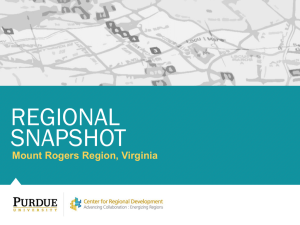 REGIONAL SNAPSHOT Mount Rogers Region, Virginia