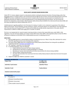 Device Safety Advisory Board Review Form (DSAB)