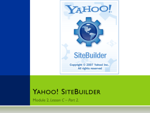 Lesson C. DIY Website Building (Yahoo! SiteBuilder)