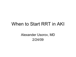 When to Start RRT in AKI