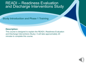 READI Phase 1 Clinical Nurse Training Slides