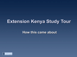Extension Kenya Study Tour How this came about