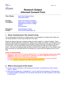 Biomedical Consent Form Template