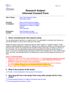 Non Biomedical Consent Form Template