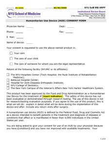 Humanitarian Use Device Consent Form
