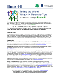 Illinois 4-H  Telling the World What 4-H Means to You