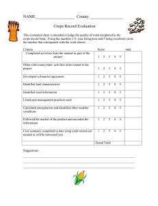 Crops Record Evaluation Sheet