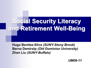 Social Security Literacy and Retirement Well-Being (SUNY-Stony Brook) (Old Dominion University)